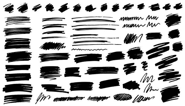 Grunge black marker designs Black paint marker grunge marks illustration on white background permanent marker stock illustrations