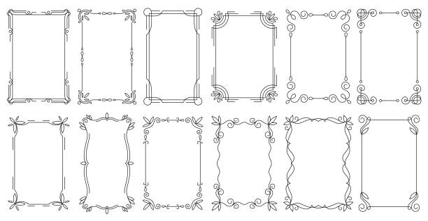 Calligraphy Rectangular Column 600+ A In Calligraph Stock Photos, Pictures & Royalty-Free Images - iStock