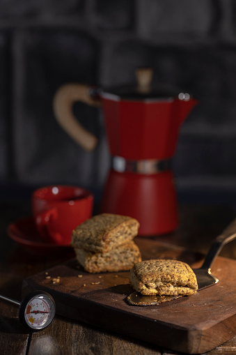 homemade coffee and whole grain cookies