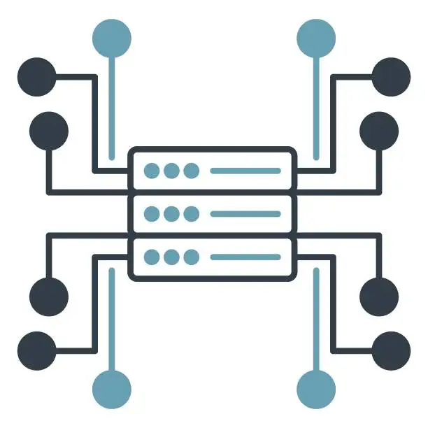 Vector illustration of centralized decentralized Network server structure concept Vector Icon Design