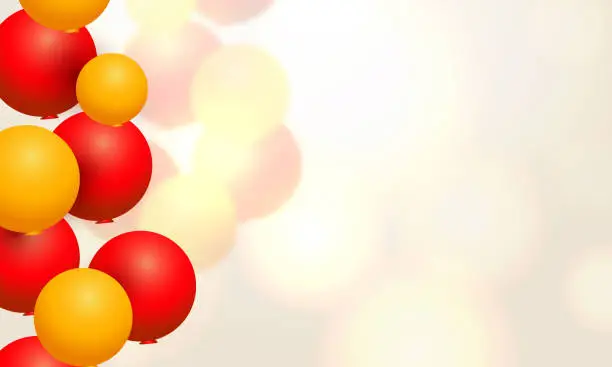 Vector illustration of happy birthday hanging colorful balloon stock illustration