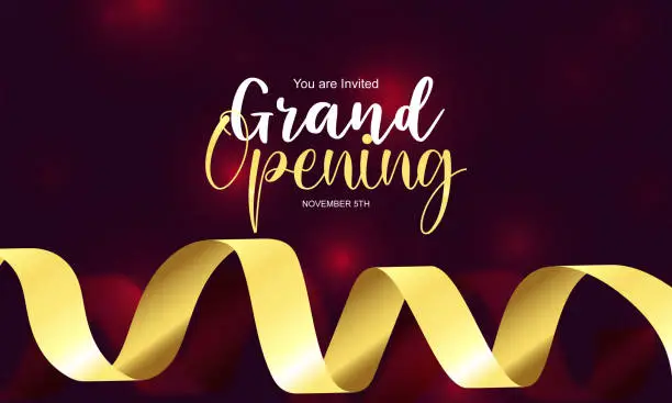 Vector illustration of Grand Opening announcement concept,invite card,grand opening concept background