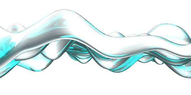 istock Blue water wave on white background. Clean crystal liquid 1311406497