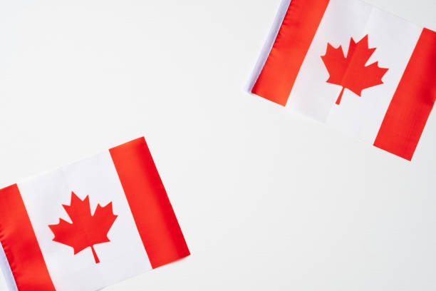 istock Canadian flags on white background. Happy Canada Day banner design. 1311406504