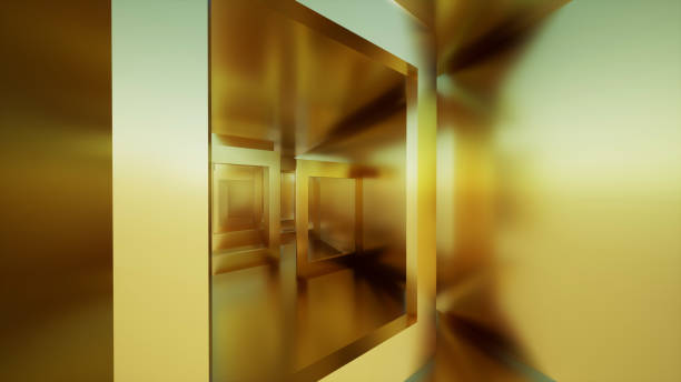 istock gold abstract background , golden rectangle in the room, 3d render 1311407853