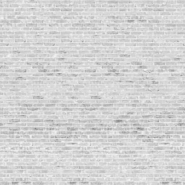Seamless texture White Brick Burnt . Tiling clean for background pattern. Rectangle mosaic tiles wall high resolution. Old or artificially aged in production