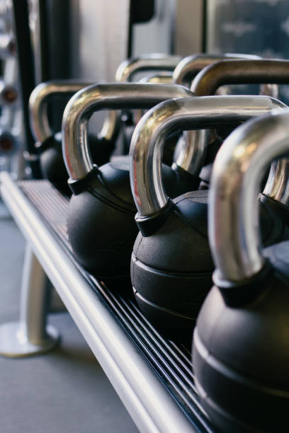istock Dumbbells placed on the bench in the gym 1311414980