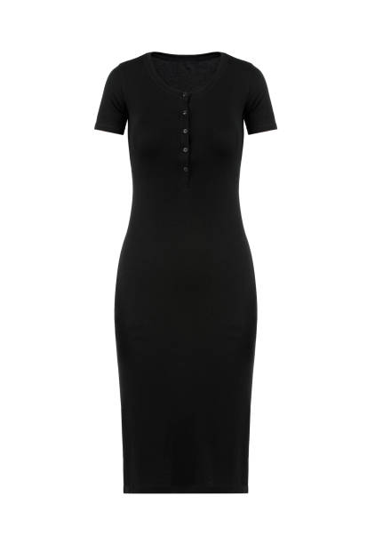 istock Black dress with buttons 1311419958