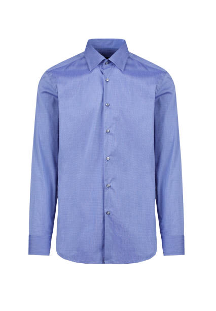 istock Blue classic and business shirt with button 1311419960