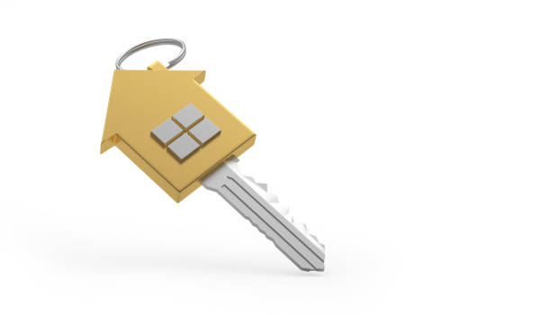 istock Golden house key 1311420054