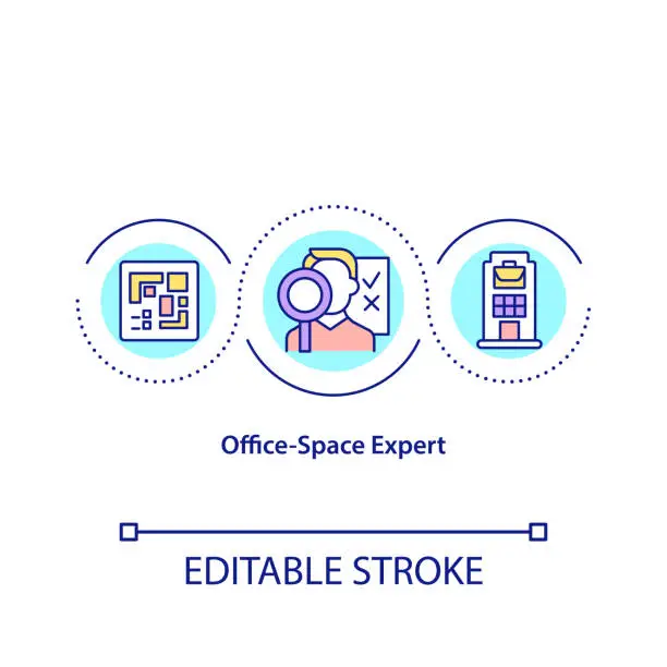 Vector illustration of Office-space expert concept icon