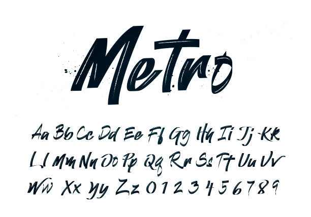 ilustracja wektorowa ręcznie rysowana kaligrafia brush script. nowoczesna typografia stylu ręcznie - tekst symbol ortograficzny stock illustrations