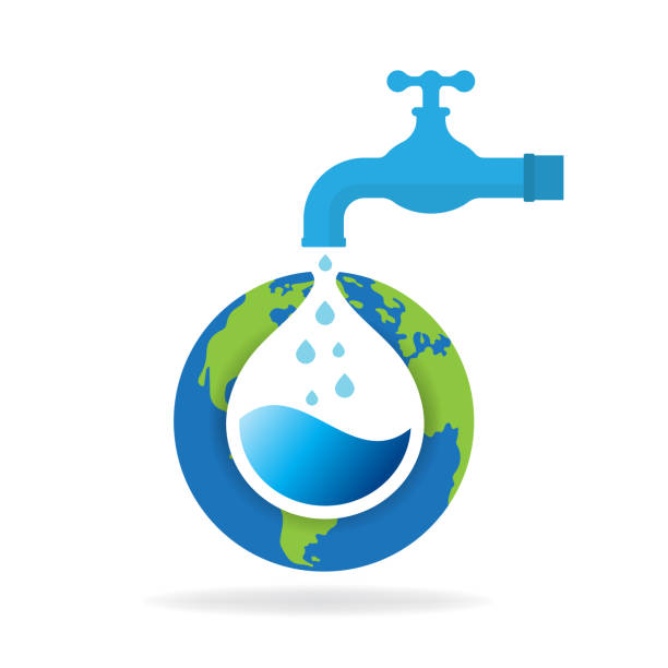 save water save water. eps 10 vector file water conservation stock illustrations
