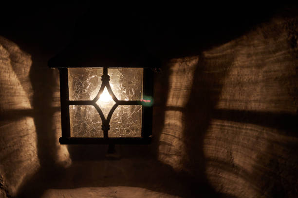 istock single lantern sconce on the wall of the cafe 1311422816