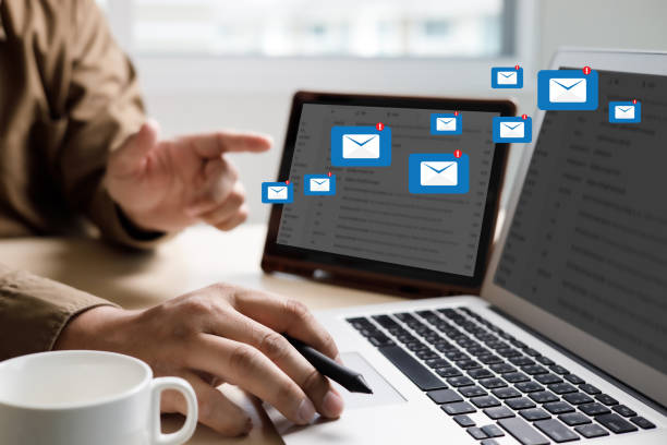 istock Mail Communication Connection message to mailing contacts phone Global Letters Concept 1311422969