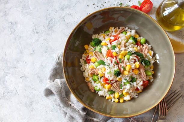 istock Rice salad with vegetables and tuna. 1311423101