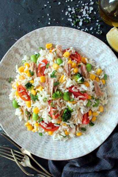 istock Rice salad with vegetables and tuna. 1311423397