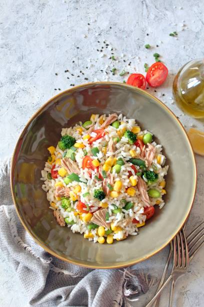 istock Rice salad with vegetables and tuna. 1311424337