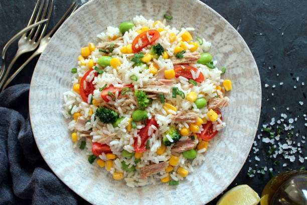 istock Rice salad with vegetables and tuna. 1311424353