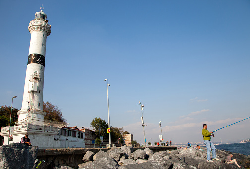 Ahirkapi historical lighthouse view,Istanbul,Turkey. 22 November 2017