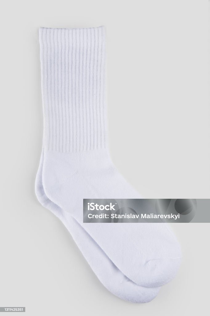 Tall socks on an isolated white background. Men's socks. Sock Stock Photo