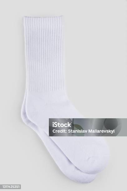 Tall Socks On An Isolated White Background Mens Socks Stock Photo - Download Image Now