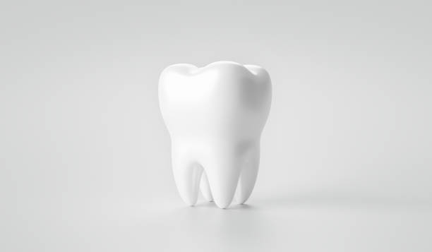 sbiancamento del dente e salute dentale sullo sfondo del trattamento con denti detergenti. rendering 3d. - denti foto e immagini stock