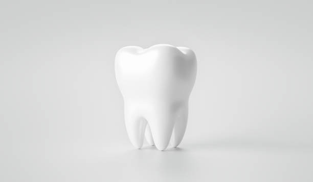 het witten van tand en tandgezondheid op behandelingsachtergrond met schoonmakende tanden. 3d-rendering. - tanden illustraties stockfoto's en -beelden