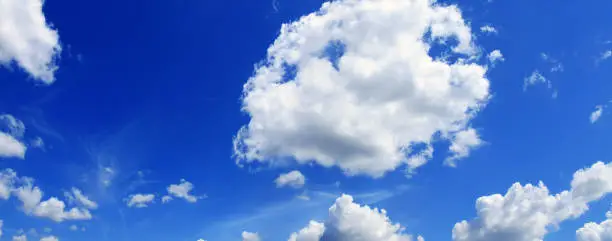 Photo of Empty sunny blue sky with white clouds