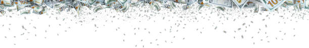 istock Conceptual falling large group of money over white 1311428098