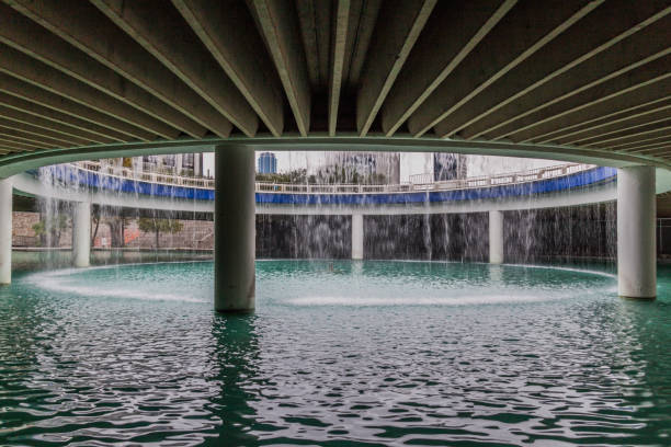 istock Esplanade Santa Lucia, fountain in Monterrey, Mexi 1311431221