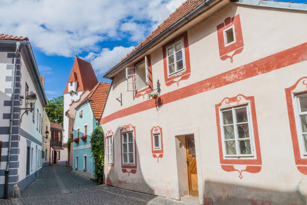 Traditional houses in Ceske Budejovice, Czech republ Traditional houses in Ceske Budejovice, Czech republic cesky budejovice stock pictures, royalty-free photos & images