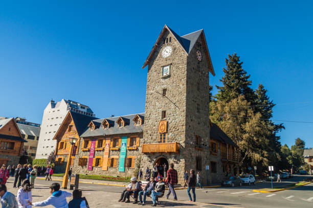 SAN CARLOS DE BARILOCHE, ARGENTINA - MARCH 16, 2015: Civic center on a main Square in Bariloche, Argentina.