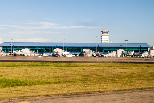 Panama City, Panama - September 25, 2015: Terminal of Tocumen International Airport in Panama City.
