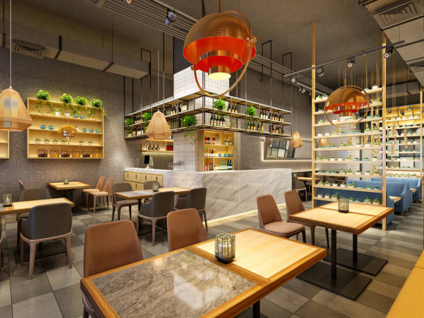 istock 3d render of cafe restaurant interior 1311441496