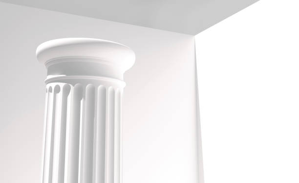istock White column capital with blank walls, stability, elegance 1311443839