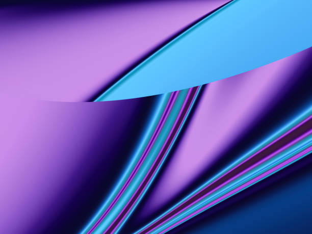 istock Blue and violet flowing liquid waves abstract motion blurred background. 1311445348