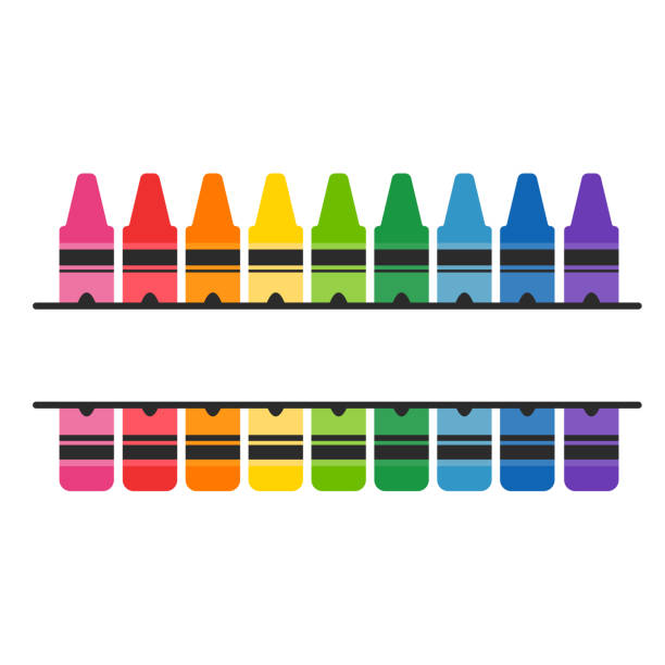 Crayon Vector A Variety Of Color Crayons Arranged Leave Space For Text  Stock Illustration - Download Image Now - iStock
