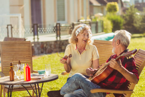 istock Senior couple having an outdoor lunch 1311448757