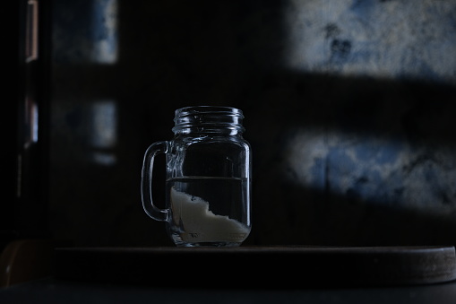 Infused fruit water in mason jar