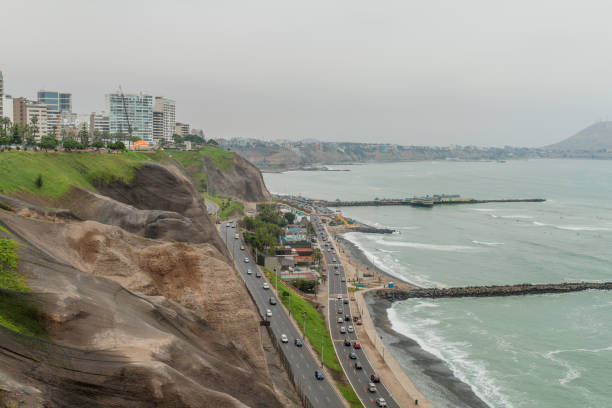 istock Cliffs above the ocean in Miraflores district of Lima, Peru. 1311452633