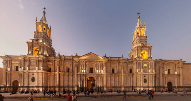 istock AREQUIPA, PERU - MAY 26, 2015: Cathedral at Plaza de Armas square in Arequipa, Peru. 1311453329