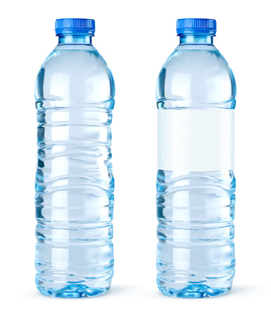 Vector realistic illustration of bottles of water on a white background.
