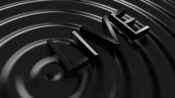istock 3D render black letters live on the background of waves 1311456495