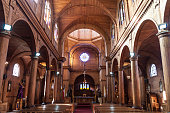 CASTRO, CHILE - MAR 22: Interior of San Francisco church in Castro, Chiloe island, Chile