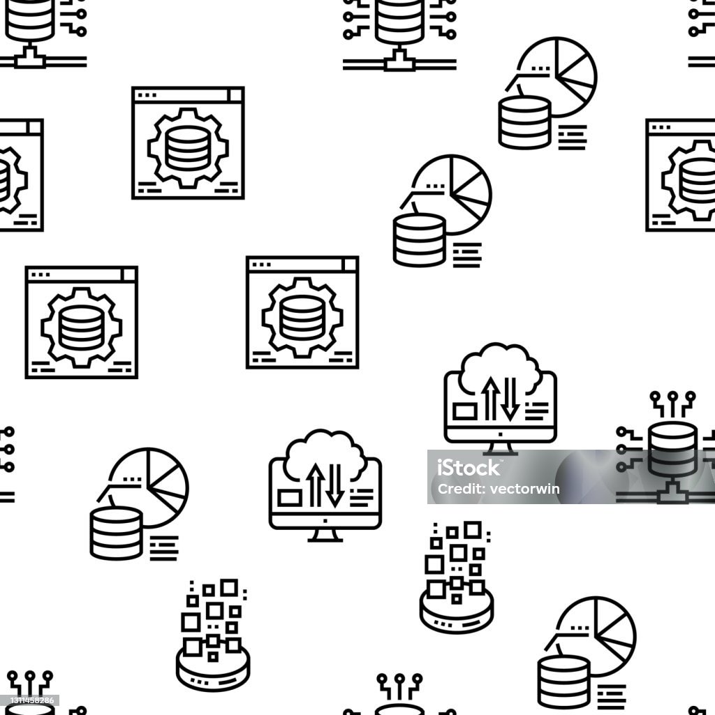 Processing Technology Vector Digital Processing Vector Seamless Pattern Stock Illustration ...