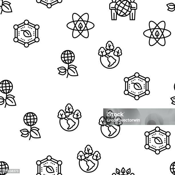 Ecosystem Pattern Art Ecosystem Environment Vector Seamless Pattern Stock Illustration ...