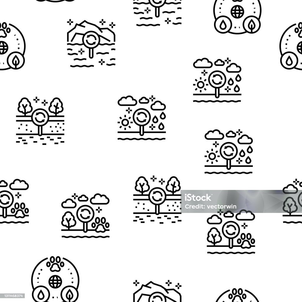 Environment Draw Pattern Ecosystem Environment Vector Seamless Pattern Stock Illustration ...