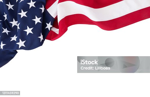 istock American Flag Background Isolated on White 1311459290