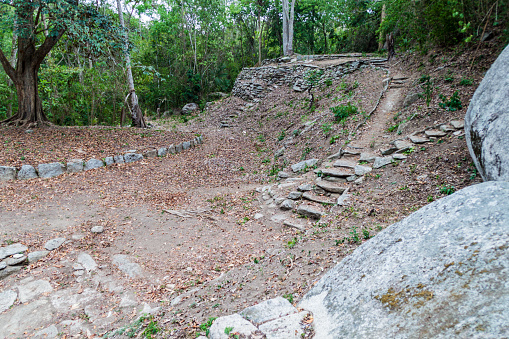 Restos de casas de indígenas kogi en el Parque Nacional Tayrona, Colombia photo